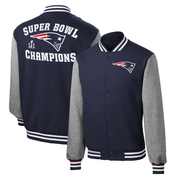 New England Patriots Pro Line by Fanatics Branded Super Bowl LI Champions Varsity Rings Jacket - Navy